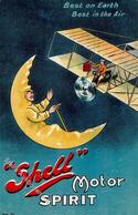 Werbung Auto Shell Motor Spirit Flugzeug Mond Personifiziert I-II (Eckbug) Aviation Publicite - Pubblicitari