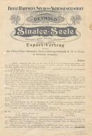 Werbung Detmold (4930) Franz Hartmann Sinalco AG Exportvertrag 1908 I-II (fleckig) Publicite - Pubblicitari