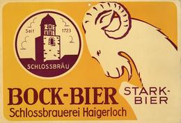 Bier Haigerloch (7452) Schlossbrauerei Bock Bier Werbeplakat Pappe 35 X 23,5 Cm II Bière - Reclame