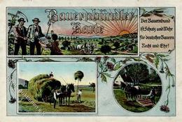 Landwirtschaft Bauernbündler-Karte I-II (fleckig) Paysans - Esposizioni