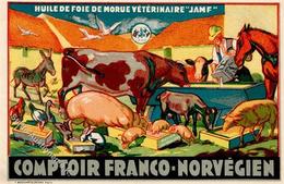 Landwirtschaft Huile Foie De Morue Veterinaire Jamf Kühe Schweine Pferd Geflügel Werbe AK I-II Paysans Cochon - Exposiciones