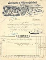 Wein Lahr (7630) Fr. Frank Essigsprit & Weinessigfabrik Schön Ittlustrierte Rechnung 1898 I-II Vigne - Esposizioni