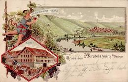 Wein Mundelsheim (7121) Käsberger Kelterei Lithographie I-II Vigne - Esposizioni