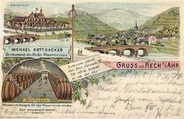 Wein Rech (5481) Recher Winzerein Bahnpost Remagen Adenau Zug 219 Lithographie 1904 I-II Vigne - Esposizioni