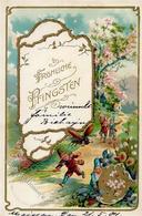 Zwerg Maikäfer Pfingsten  Lithographie / Prägedruck 1904 I-II Hanneton Lutin - Märchen, Sagen & Legenden