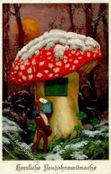 Pilz Zwerg Neujahr I-II (fleckig) Bonne Annee Lutin - Ohne Zuordnung