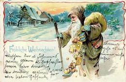 Weihnachtsmann Lithographie 1905 I-II (Ecke Abgestoßen) Pere Noel - Kerstman