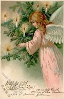 Engel Weihnachten  Lithographie / Prägedruck 1903 I-II Noel Ange - Angeles