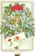 Glückwunsch Ziehkarte 3-D Mit Oblaten 1887 I-II - Nascite