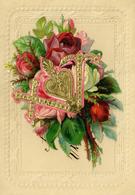 Glückwunsch Zierbrief Mit Blumenstrauß Aus Oblaten 1865 I-II - Nascite