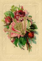 Glückwunsch Zierbrief Mit Blumenstrauß Aus Oblaten 1865 I-II - Geburt