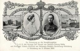 Adel - VERMÄHLUNGSFEIER Herzog Carl Eduard SACHSEN-COBUG-GOTHA Mit Prinzessin Victoria Adelheid V. Schleswig-Holstein-So - Geschichte