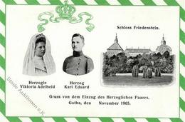 Adel - GOTHA - Gruss V. EINZIG D. HERZOGLICHEN PAARES GOTHA 1905 I Montagnes - Storia