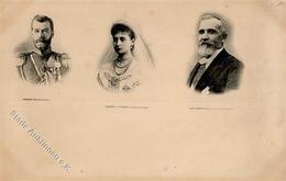 Adel Russland Zar Nicholas II. Zarin Alexandra Fjodorowna President Emile Loubet I-II - Geschiedenis