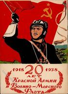 Russische Propaganda Soldat Panzer  Künstlerkarte I-II Réservoir - Ereignisse