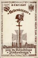Propaganda WK I Gedenkblatt Zum 70. Geburtstage Hindenburgs 1917 I-II - Oorlog 1914-18