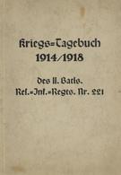 Buch WK I Kriegs Tagebuch 1914/1918 Des II. Batls. Res. Inf. Regts. Nr. 221 Hrsg. Steuernagel, Konr. 1937 Manuskriptform - Guerra 1914-18