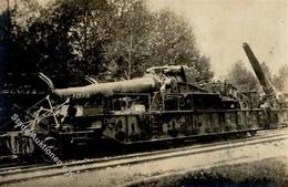 WK I Eisenbahngeschütz Foto AK I-II - Guerra 1914-18