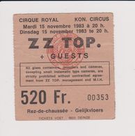 Concert Z Z TOP. + GUESTS 15 Novembre 1983 Cirque Royal. - Biglietti Per Concerti