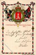 Regiment Berlin (1000) Nr. 2 Garde Dragoner Regt. Kaiserin Alexandra V. Russland Prägedruck 1907 I-II - Reggimenti