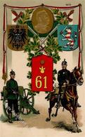 Regiment Darmstadt (6100) Nr. 61  Prägedruck 1916 I-II - Reggimenti