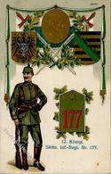 Regiment Dresden (O8000) Nr. 177 12. Kgl. Sächs. Infanterie Regt. Prägedruck I-II - Reggimenti