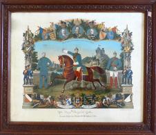 Regiment Escadr. Jäger Zu Pferd Nr. 14 Colmar Bild Gerahmt 67 X 57 Cm Erinnerung An Meine Dienstzeit II (Rahmen Beschädi - Reggimenti