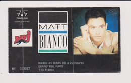 Concert MATT BIANCO 25 Mars 1986 Grand Rex Paris. - Concerttickets