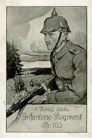 Regiment Nr. 103  4. Kgl. Sächs. Inft. Regt. Sign. Poeschmann, Rud. Künstlerkarte I-II - Regimente