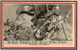 Regiment Nr. 20 Kgl. Bayr. Inf. Regt. Prinz Franz Künstlerkarte 1915 I-II - Regimente