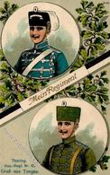 Regiment Torgau (O7290) Nr. 12 Thüring. Husaren Regt. Prägedruck 1917 I-II - Reggimenti