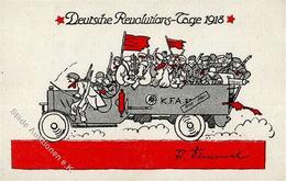 DEUTSCHE REVOLUTIONS-TAGE 1918 - Sign. Künstlerkarte - I - Guerra