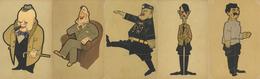 Anti Propaganda WK II 5'er Set Karikaturen I-II - Guerra 1939-45