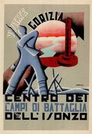 Propaganda WK II Italien Centro Del Campi Di Battaglia Dell Isonza Sign. Saxida Künstlerkarte I-II - Guerra 1939-45