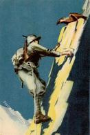 Propaganda WK II Italien Gebirgsjäger Künstlerkarte I-II - Guerra 1939-45