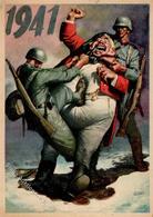 Propaganda WK II Italien P.N.F. Doplavoro Forze Armate O.N.D. Sign. Boccosile Künstlerkarte I-II - Guerra 1939-45