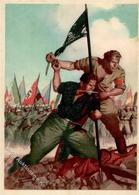Propaganda WK II Italien P.N.F. Dopolavoro Forze Armate O.N.D Sign. Boccasile Künstler-Karte I-II (fleckig) - Guerra 1939-45