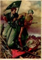 Propaganda WK II Italien Sign. Baccasile Künstlerkarte I-II (fleckig) - Guerra 1939-45