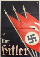 Propaganda WK II Nur Hitler Plakat Gefaltet 71,5 X 50,5 Cm II (Einriss, Repariert) - Guerra 1939-45