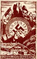 Propaganda WK II Österreichs Befreiung Orig. Holzschnitt Handdruck I- - Guerra 1939-45