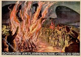 Propaganda WK II Schwören Am Flammenaltare Künstler-Karte I-II - Guerra 1939-45