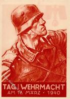 Propaganda WK II Tag Der Wehrmacht Künstler-Karte I-II (kleiner Einriss) - Guerra 1939-45