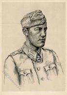 Ritterkreuzträger WK II Carl, Friedrich Oberleutnant Sig. Graf Künstlerkarte I-II - Guerra 1939-45