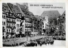 Reichsparteitag Nürnberg (8500) WK II 1933 Der Große Vorbeimarsch Am Adolf Hitler Platz  I-II (Ecke Abgestoßen) - Oorlog 1939-45