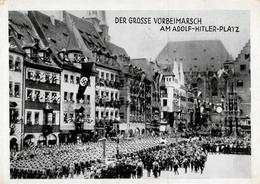 Reichsparteitag Nürnberg (8500) WK II 1933 Der Große Vorbeimarsch Am Adolf Hitler Platz  I-II (Ecke Abgestoßen) - Guerra 1939-45