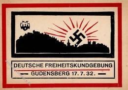 GUDENSBERG WK II - DEUTSCHE FREIHEITSKUNDGEBUNG Gudensberg 17.7.1932! I - Weltkrieg 1939-45