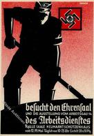 HALLE,Saale WK II - ARBEITSGAU-AUSSTELLUNG Des ARBEITSDIENSTES (RAD) - Künstlerkarte Sign. Heinze I - Weltkrieg 1939-45