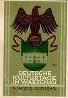 WARSCHAU WK II - DEUTSCHE KULTURTAGE Warschau 1942 - Spendenkarte WHW 1942/43 I-II - Weltkrieg 1939-45