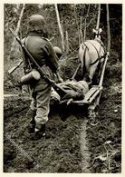 SS WK II Gebirgsdivision Nord In Karelien Verwundetentransport Foto AK I-II - Weltkrieg 1939-45