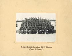 WK II RAD Reichsarbeitsdienst Gruppenfoto Abtlg. 4/294 Künzing Franz Defregger I-II - Guerra 1939-45